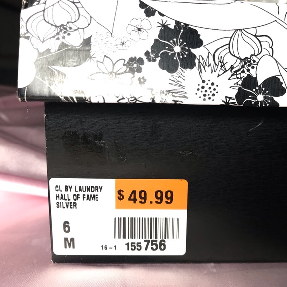 CL by Laundry - Sparkly Silver Heels Size 6 - Picture 5 of 5